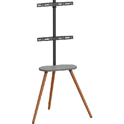 InLine® woodstand II, TV-Standfuß mit Ablage, Dreibein, 43-65 (110-165cm) 23133W