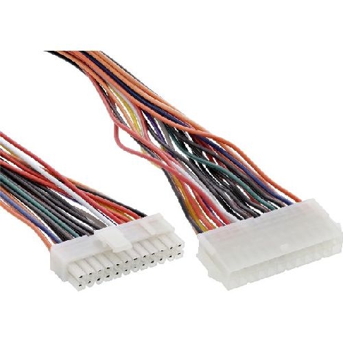 InLine® Strom Verlängerung intern, 24pol ATX Buchse auf 20+4pol Stecker, 0,45m 26629A