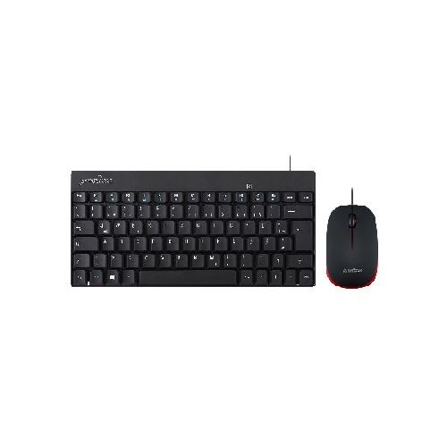 Perixx PERIDUO-212 DE, Mini USB-Tastatur und Maus Set, schwarz 57215A