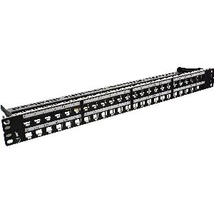 InLine® Patchfeld Leerblech 48-fach, für RJ45 Keystone Snap-In 19/1HE, schwarz 76848C