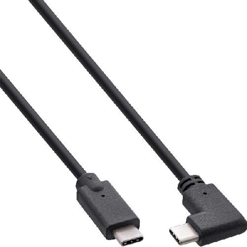 InLine® USB-C Kabel gewinkelt, USB 3.2 Gen.2x2, 20Gb/s, 100W, schwarz, 0,3m 35707W