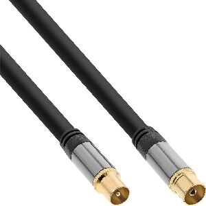 InLine® Premium Antennenkabel, 4x geschirmt, >110dB, schwarz, 10m 69210P