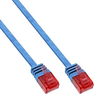 InLine® Patchkabel flach, U/UTP, Cat.6, blau, 3m 71603B