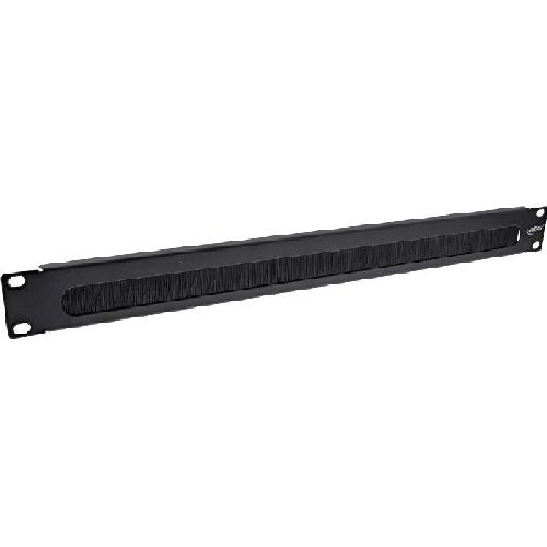 InLine® 19 Kabel Durchführungsplatte mit Bürste, 1HE, RAL 9005 schwarz 19111D