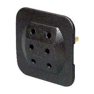 Kopp Steckdosenadapter Euro 3-fach, extra flach, schwarz 16732