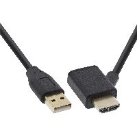 InLine® HDMI Adapter Stecker/Buchse mit USB-Power Einspeisung, 0,5m 17600I