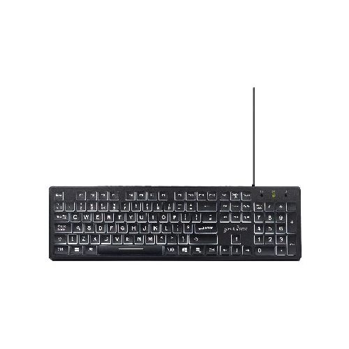 Perixx PERIBOARD-317 DE, beleuchtet, USB kabel, große Buchstaben, schwarz 57155C