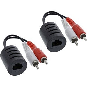 InLine® Audio über RJ45 passiv, 2x Cinch Stecker / RJ45 Buchse, max. 50m 89001