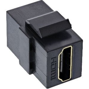 InLine® HDMI Keystone Snap-In Einsatz 4K/60Hz, HDMI A Buchse/Buchse, schwarz 76202M