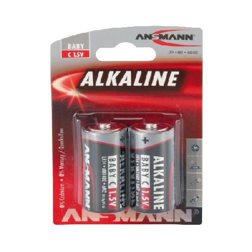 ANSMANN 1513-0000 Alkaline Batterie Baby C 7200mAh, 2er-Pack 01050A