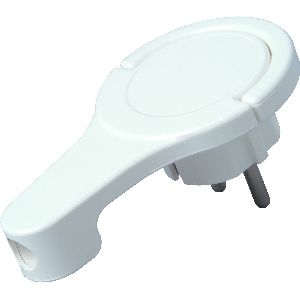 Kopp Kunststoff-Schutzkontakt-Flachstecker, Bügel, für 3x1,5 mm², arktisweiß 16731F