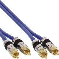 InLine 89720P InLine® Cinch Kabel AUDIO, PREMIUM, vergoldete Stecker, 2x Cinch Stecker / Stecker, 20