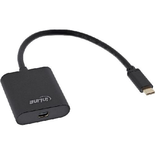 InLine® USB Display Konverter, USB-C ST zu Mini DisplayPort 4K/60Hz, schwarz 64105B