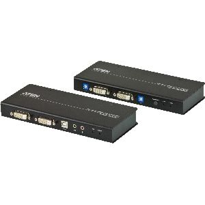 ATEN CE604 Konsolen-Extender, 2x DVI, USB, RS232, mit Audio, max. 60m 60661K