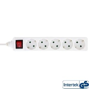 InLine® Steckdosenleiste, 5-fach Schutzkontakt, weiß, 1,5m 16451G