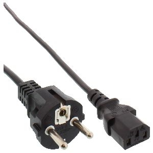 InLine® Netzkabel, Schutzkontakt gerade auf Kaltgerätestecker C13, 1,8m, schwarz 16651