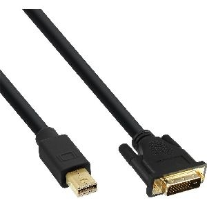 InLine® Mini DisplayPort zu DVI Konverter Kabel, schwarz, 1,5m 17224
