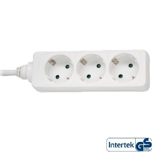 InLine® Steckdosenleiste, 3-fach Schutzkontakt, weiß, 5m 16435W