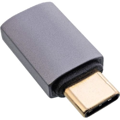 InLine® USB4 Adapter, USB-C Stecker/Buchse, Alu, grau 35900F