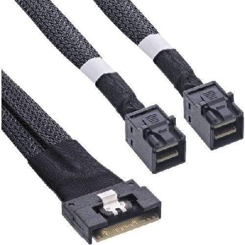InLine® Slim SAS Kabel, SFF-8654 8i zu 2x SFF-8643, 1m 27648C