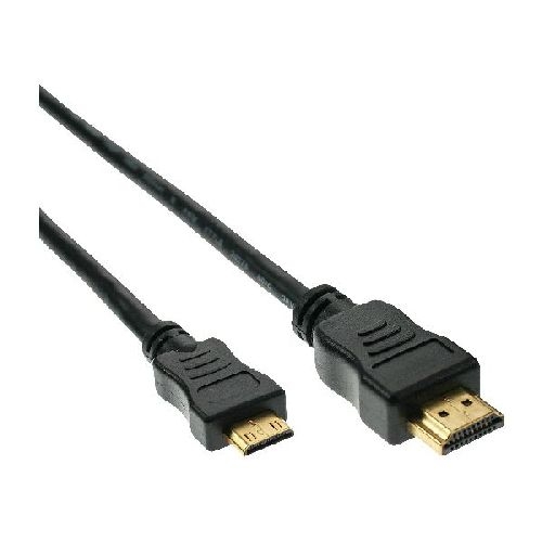 InLine® HDMI Mini auf HDMI Kabel, vergoldete Kontakte, schwarz, 5 m 17455P
