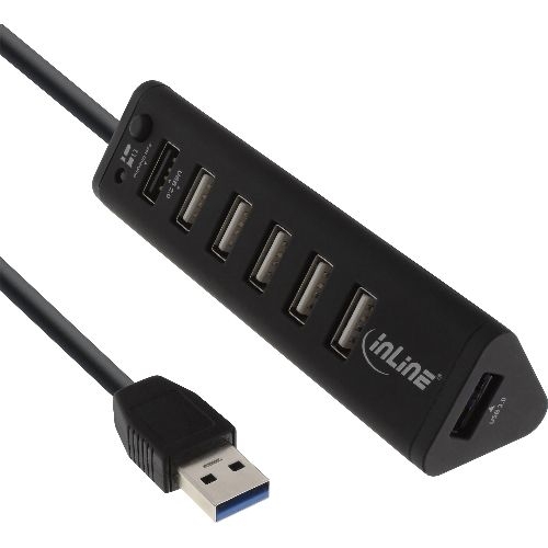 InLine® Smart Hub, 7-fach USB 3.2 Gen.1 / 2.0 Hub mit Schnelllade-Anschluss 66763
