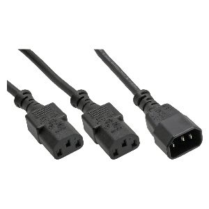 InLine® Netz-Y-Kabel, Kaltgeräte, 1x IEC-C14 auf 2x IEC-C13, 3m 16657K