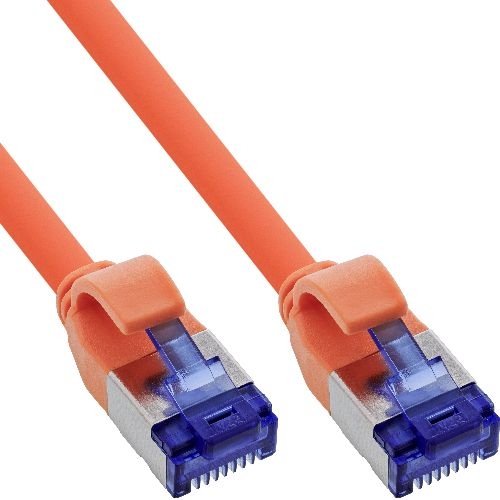 InLine® Patchkabel Slim, Cat.6A, S/FTP, TPE (LSZH) flexibel, PoE, orange, 10m 74900O