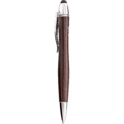 InLine® woodpen, Stylus-Stift für Touchscreens + Kugelschreiber, Walnuss/Metall 55464