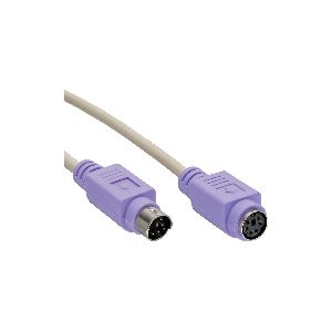 InLine® PS/2 Verlängerung, Stecker / Buchse, PC99, violette Stecker, 2m 13342V