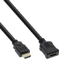 InLine® HDMI Verl., HDMI-High Speed, ST / BU, schwarz, vergoldete Kontakte, 1m 17631G