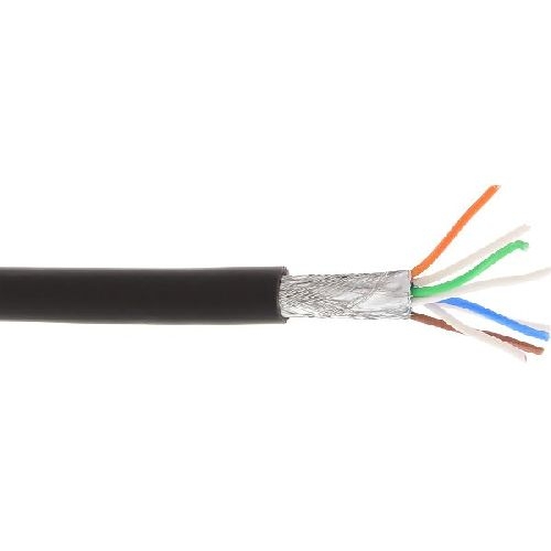 InLine® Patchkab., S/FTP (PiMf), Cat.6A, 500MHz, halogenfrei, CU, schwarz, 100m 76899S