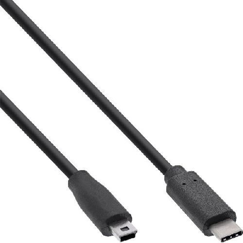 InLine® USB 2.0 Kabel, USB-C Stecker an Mini-B Stecker, schwarz, 3m 35753