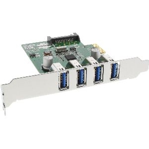InLine® Schnittstellenkarte, 4x USB-A, USB 3.2 Gen.1, PCIe, inkl. LP Slotblech 76661C