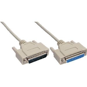 InLine® Serielle Verlängerung, 25pol Stecker / Buchse, vergossen, 1:1, 30m 11430M