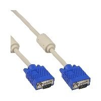 InLine® S-VGA Kabel, 15pol HD Stecker / Stecker, beige, 0,5m 17805