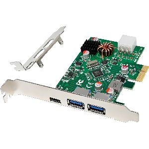InLine® Schnittstellenkarte, 2x USB-A, 1x USB-C 3.2 Gen.1, PCIe, PD3.0, mit 6pol 76661M