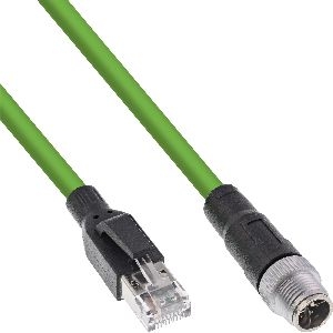 InLine® Industrie Netzwerkkabel, M12 8-pin X-kodiert St. zu RJ45 St., Cat.6A 3m 40603