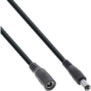 InLine® DC Verlängerungskabel, DC Stecker/Buchse 5,5x2,5mm, AWG 18, schwarz 2m 26902G