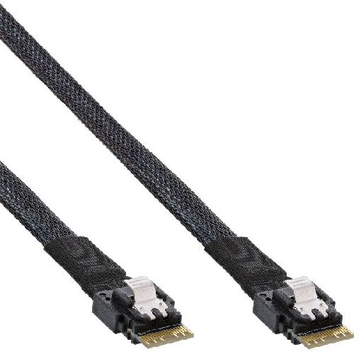 InLine® Slim SAS Kabel, SFF-8654 4i zu SFF-8654 4i, 24Gb/s, 0,5m 27642A