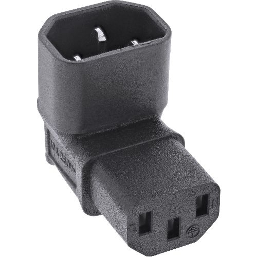 InLine® Netzadapter IEC 60320 C14 / C13, oben/unten gewinkelt, 3pol Kaltgeräte 16723F