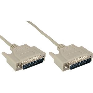 InLine® Serielles Kabel, 25pol Stecker / Stecker, vergossen, 1:1 belegt, 2m 11112M