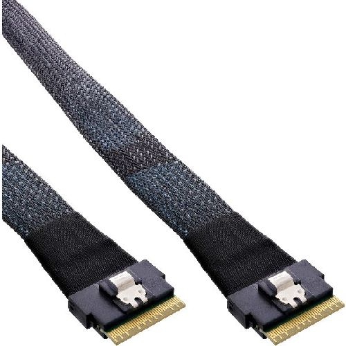 InLine® Slim SAS Kabel, SFF-8654 8i zu SFF-8654 8i, 48 Gb/s, 1 m 27647C