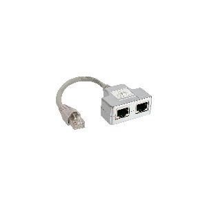 InLine® ISDN Port-Doppler, 1x RJ45 Stecker an 2x RJ45 Buchse, mit Kabel 69932A