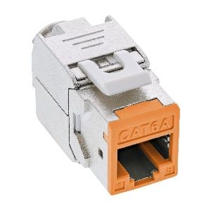 InLine® Keystone RJ45 Buchse, geschirmt, Cat.6A, orange 8er Pack 76207O