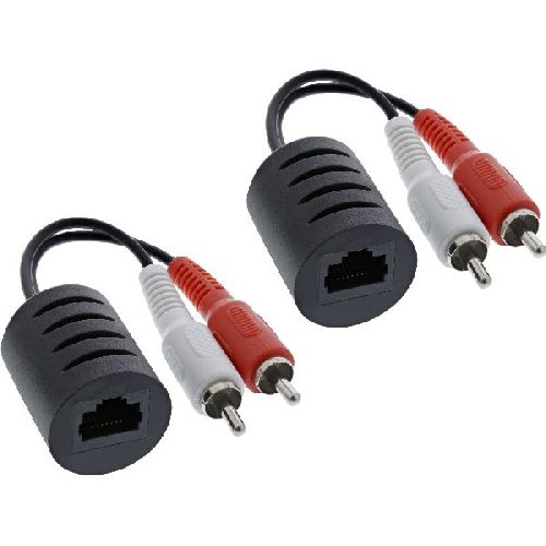 InLine® Audio über RJ45 passiv, 2x Cinch Stecker / RJ45 Buchse, max. 50m 89001