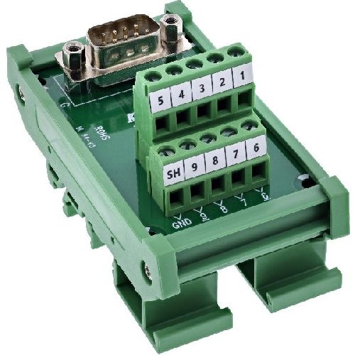 InLine® D-Sub 9 Terminalblock, Stecker, Schraubklemme, Hutschiene 92501L