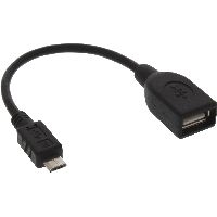 InLine 31606 InLine® Micro-USB OTG Adapterkabel, Micro-B Stecker an USB A Buchse, 0,15m