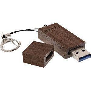 InLine® woodstick USB 3.0 Speicherstick, Walnuss, 128GB 35065W