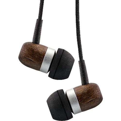 InLine® woodin-ear, In-Ear Headset mit Kabelmikrofon und Funktionstaste, Walnuss 55357